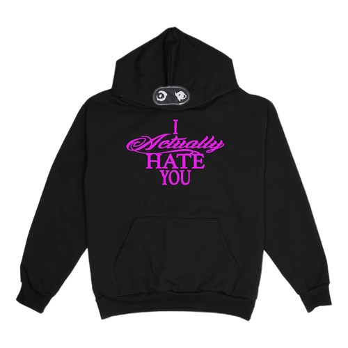 ACTUALHATE INC. - IAH8U PULLOVER HOODIE - BLACK