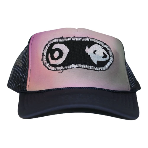 'UN-H8(ONE-OFF) - HAND PAINTED TRUCKER HAT - NAVY/MULTI
